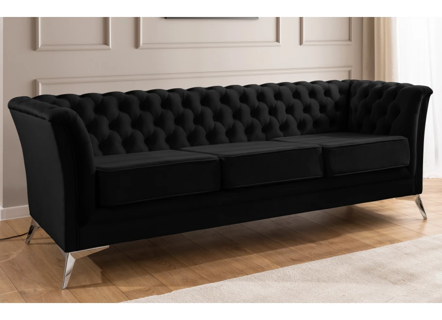 Sofa trzyosobowa pikowana Chesterfield HASSO BIS