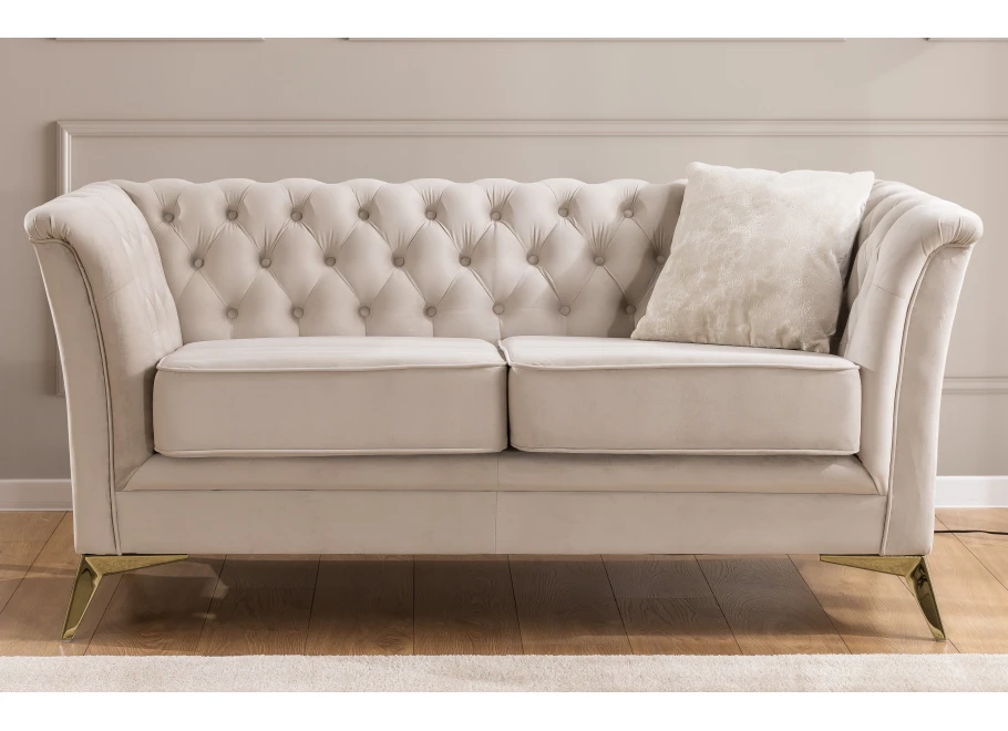 Sofa dwuosobowa pikowana Chesterfield HASSO BIS