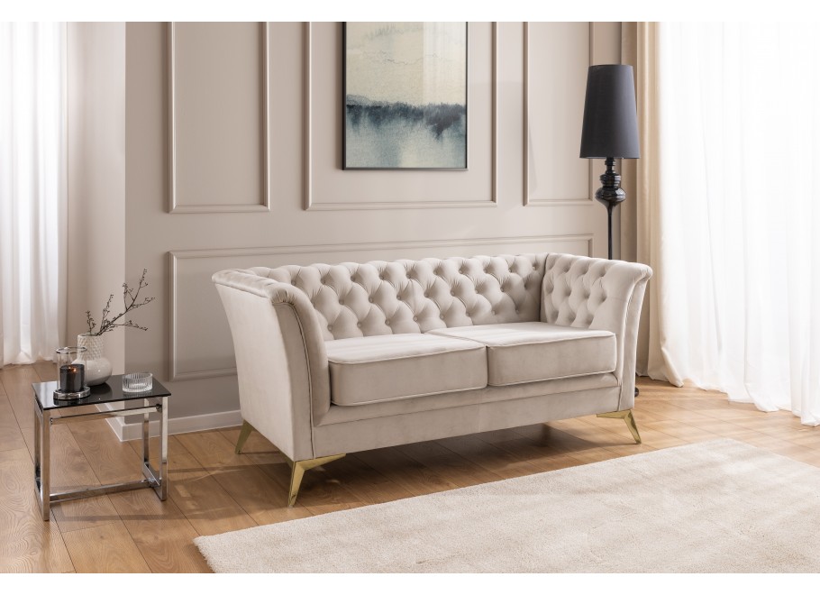 Sofa dwuosobowa pikowana Chesterfield HASSO BIS 16