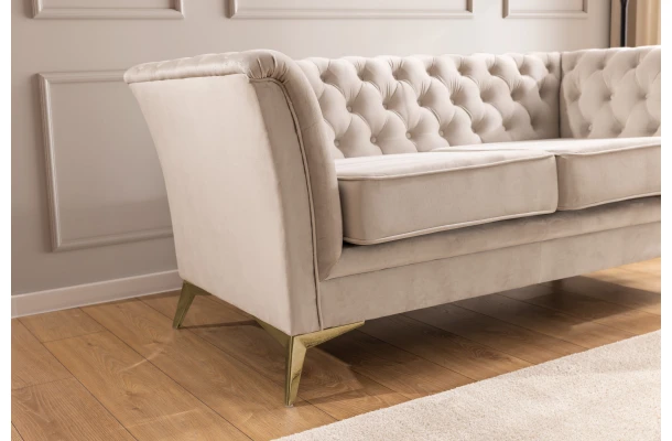 Sofa dwuosobowa pikowana Chesterfield HASSO BIS - design i funkcjonalnosc w parze