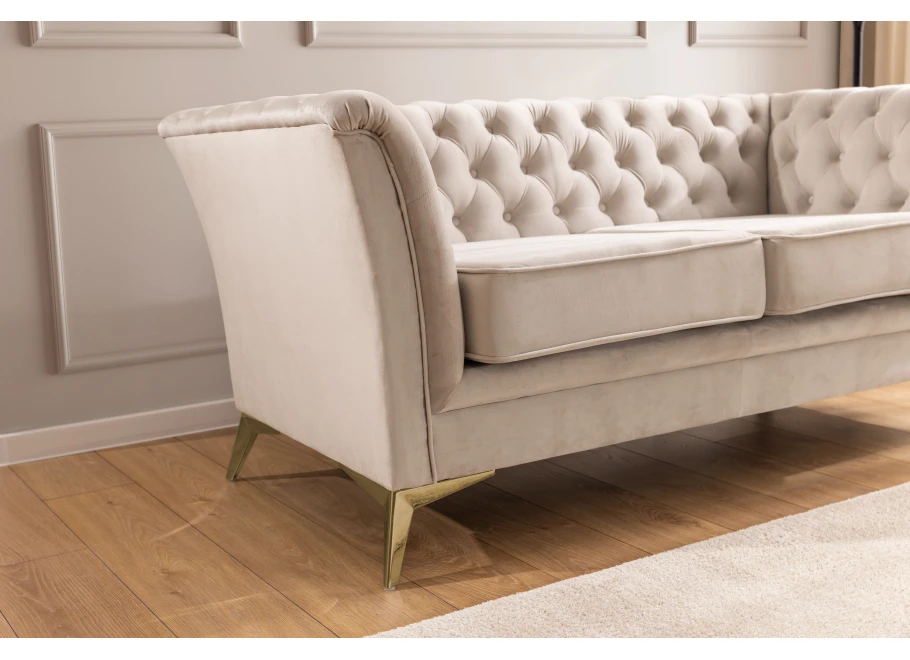 Sofa dwuosobowa pikowana Chesterfield HASSO BIS
