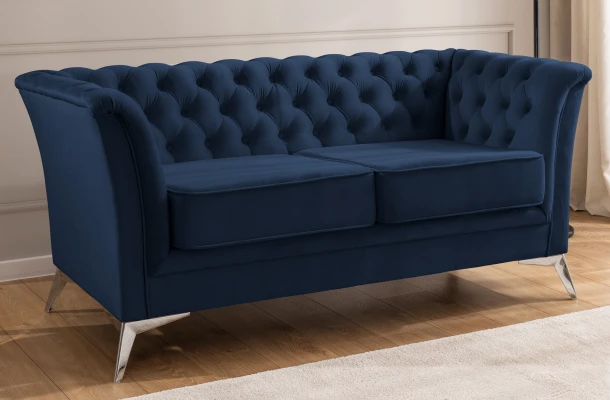 Sofa dwuosobowa pikowana Chesterfield HASSO BIS - design i funkcjonalnosc w parze