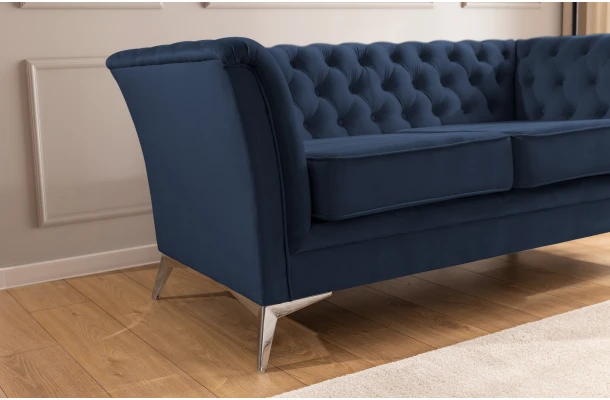 Sofa dwuosobowa pikowana Chesterfield HASSO BIS - design i funkcjonalnosc w parze