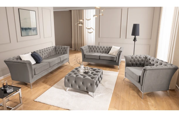 Sofa dwuosobowa pikowana Chesterfield HASSO BIS - design i funkcjonalnosc w parze