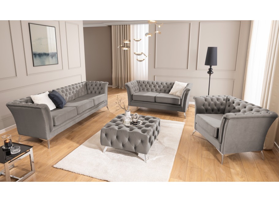 Sofa dwuosobowa pikowana Chesterfield HASSO BIS 14