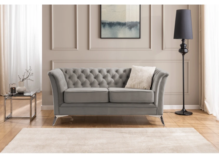 Sofa dwuosobowa pikowana Chesterfield HASSO BIS