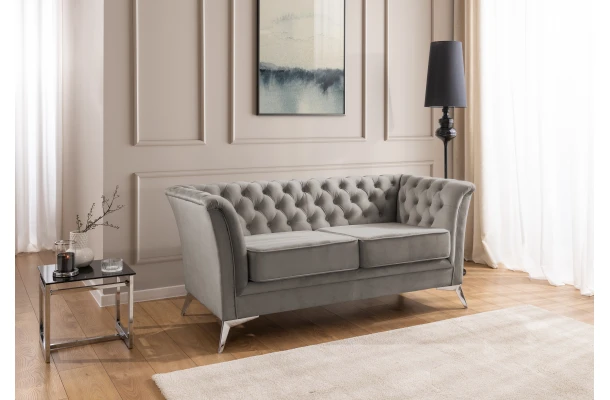 Sofa dwuosobowa pikowana Chesterfield HASSO BIS - designerskie