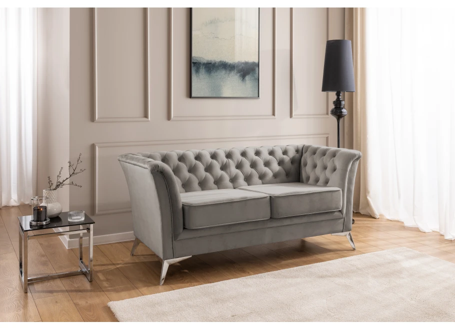 Sofa dwuosobowa pikowana Chesterfield HASSO BIS