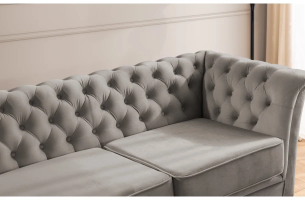 Sofa dwuosobowa pikowana Chesterfield HASSO BIS - praktyczne