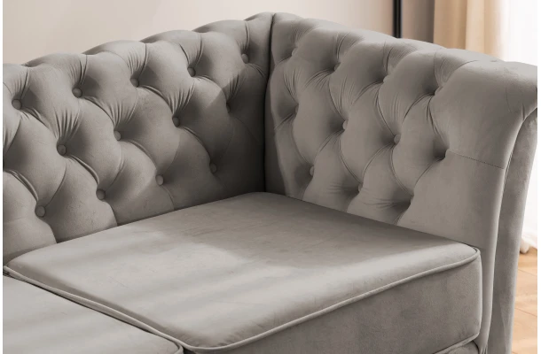 Sofa dwuosobowa pikowana Chesterfield HASSO BIS - design i funkcjonalnosc w parze