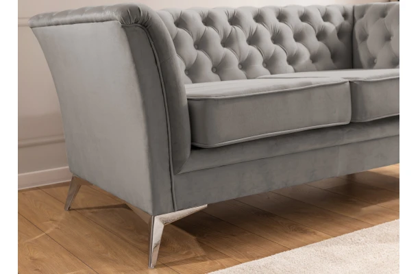 Sofa dwuosobowa pikowana Chesterfield HASSO BIS - wygodne