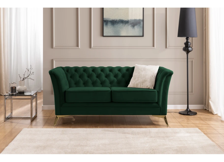 Sofa dwuosobowa pikowana Chesterfield HASSO BIS