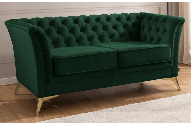 Sofa dwuosobowa pikowana Chesterfield HASSO BIS - design i funkcjonalnosc w parze
