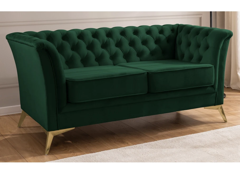 Sofa dwuosobowa pikowana Chesterfield HASSO BIS