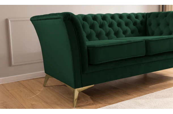 Sofa dwuosobowa pikowana Chesterfield HASSO BIS - design i funkcjonalnosc w parze