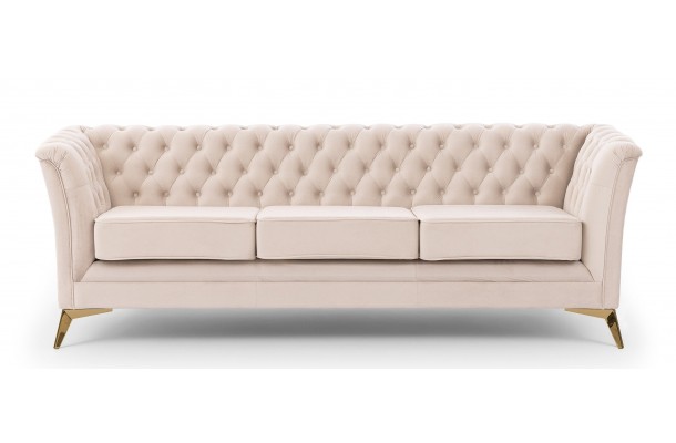 Sofa trzyosobowa pikowana Chesterfield HASSO BIS