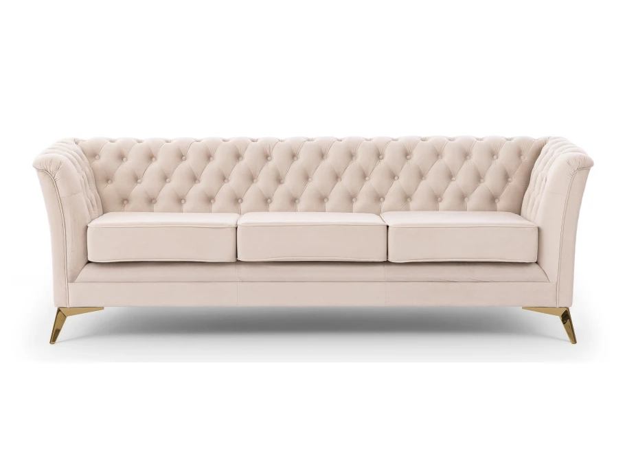 Sofa trzyosobowa pikowana Chesterfield HASSO BIS