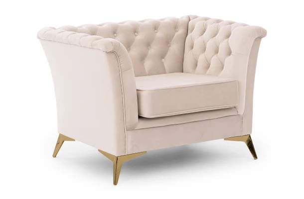 Fotel pikowany chesterfield HASSO BIS - komfortowe