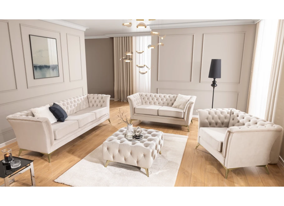 Fotel pikowany chesterfield HASSO BIS