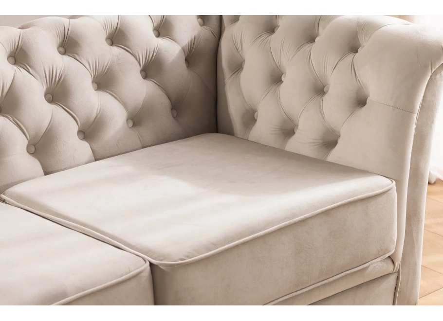 Fotel pikowany chesterfield HASSO BIS