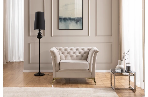Fotel pikowany chesterfield HASSO BIS - designerskie