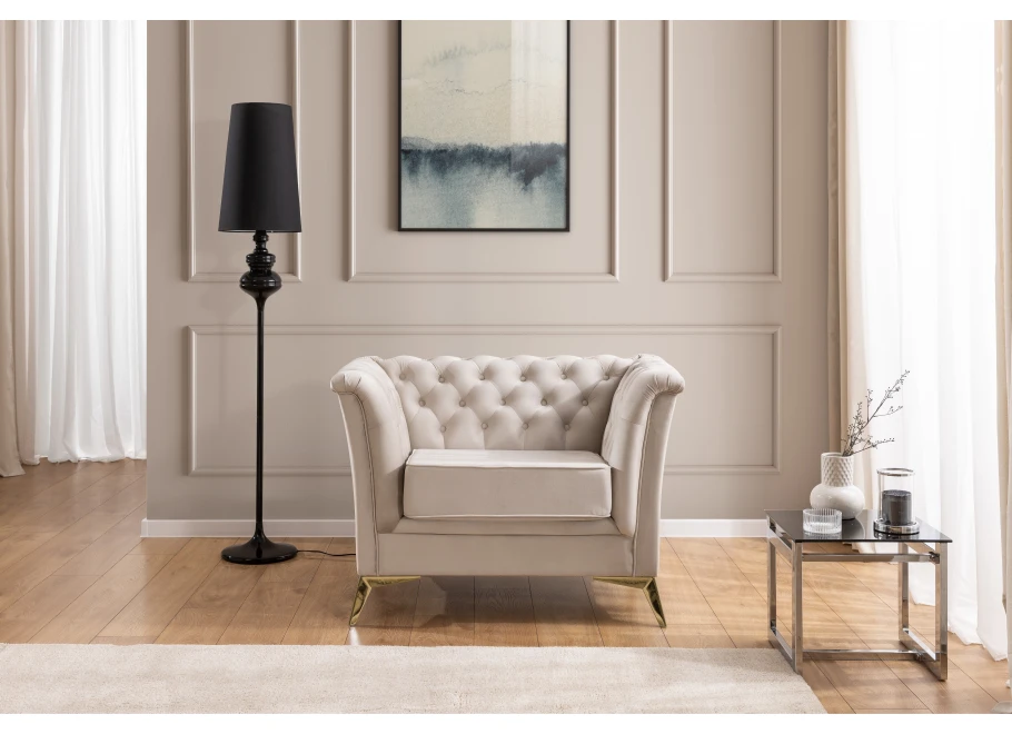 Fotel pikowany chesterfield HASSO BIS