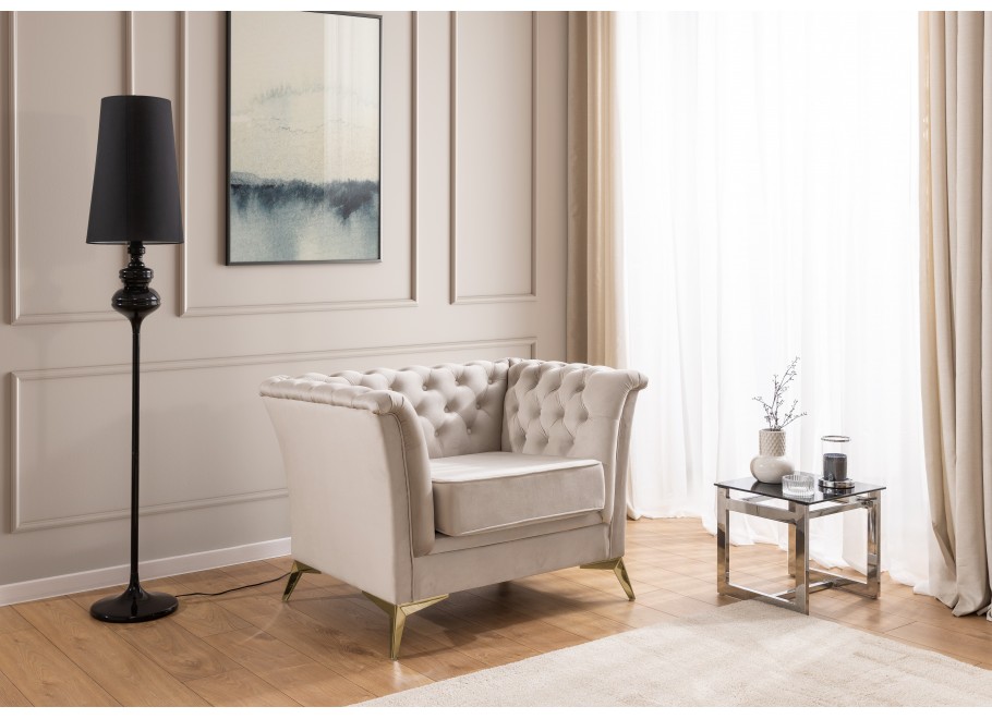 Fotel pikowany chesterfield HASSO BIS 10