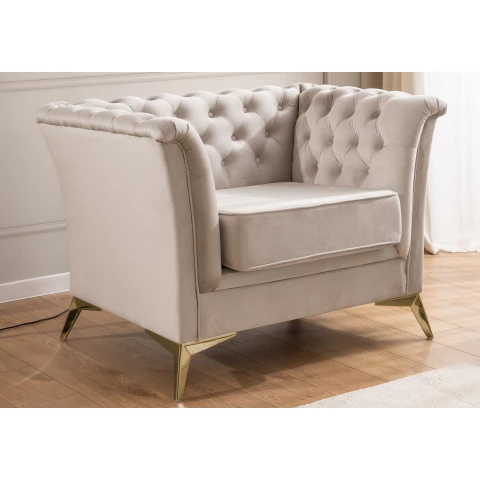 Fotel pikowany chesterfield HASSO BIS