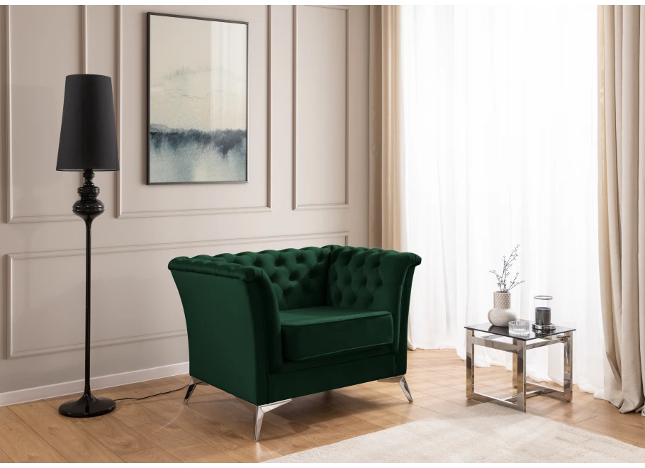 Fotel pikowany chesterfield HASSO BIS