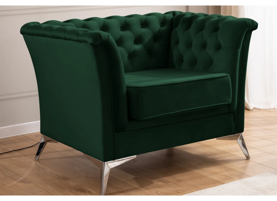 Fotel pikowany chesterfield HASSO BIS
