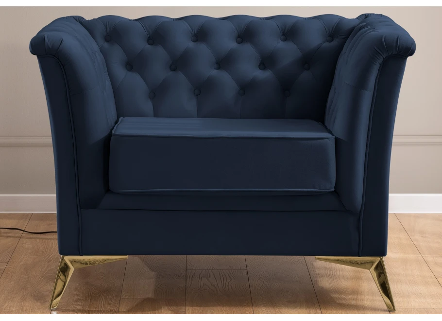 Fotel pikowany chesterfield HASSO BIS