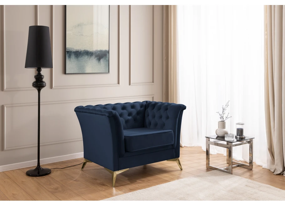 Fotel pikowany chesterfield HASSO BIS