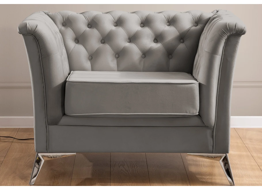 Fotel pikowany chesterfield HASSO BIS