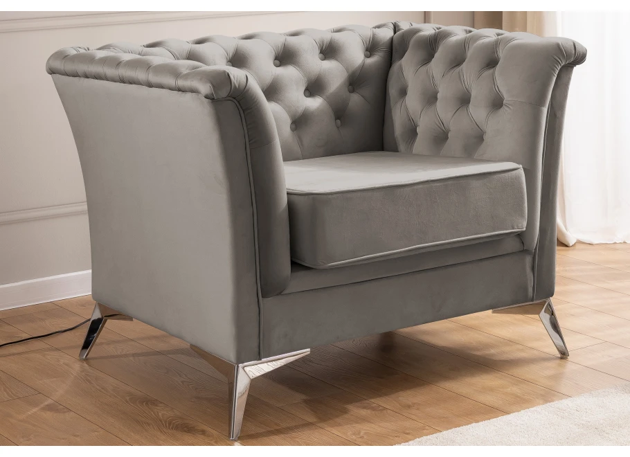Fotel pikowany chesterfield HASSO BIS