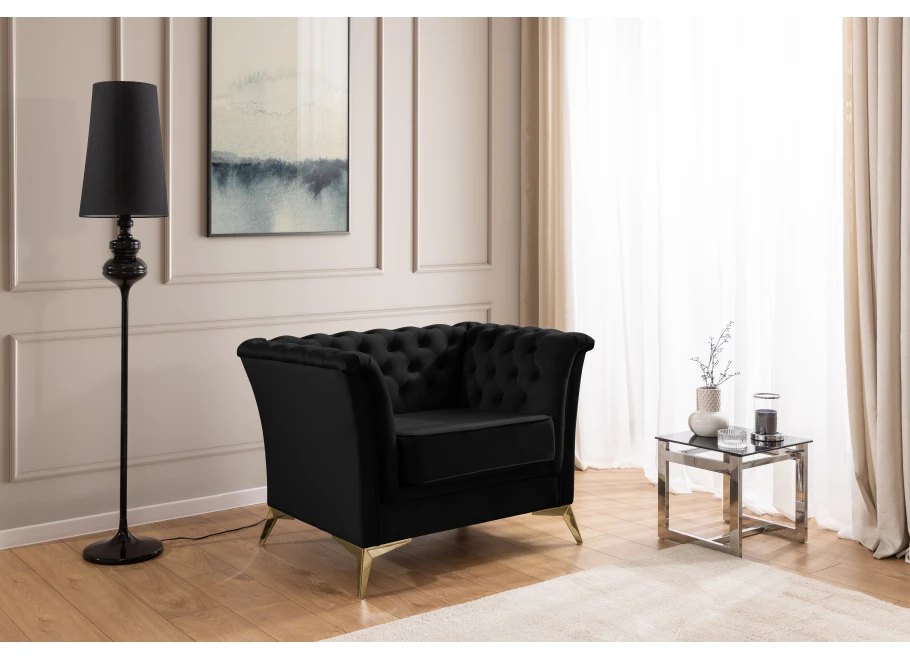 Fotel pikowany chesterfield HASSO BIS
