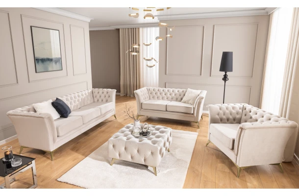 Puf pikowany Chesterfield 80x80 HASSO BIS - design i funkcjonalnosc w parze