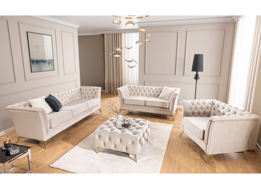 Puf pikowany Chesterfield 80x80 HASSO BIS 7