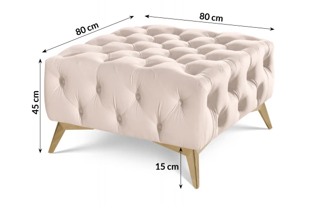 Puf pikowany Chesterfield 80x80 HASSO BIS - design i funkcjonalnosc w parze