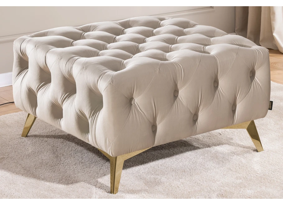 Puf pikowany Chesterfield 80x80 HASSO BIS