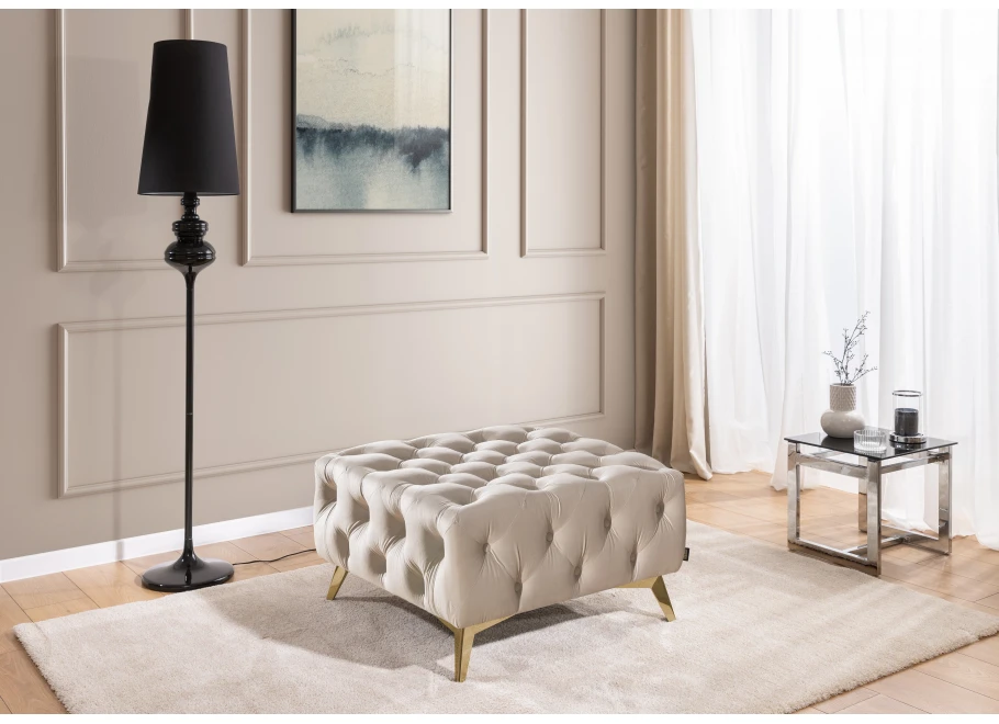 Puf pikowany Chesterfield 80x80 HASSO BIS