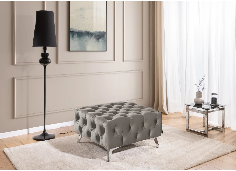 Puf pikowany Chesterfield 80x80 HASSO BIS