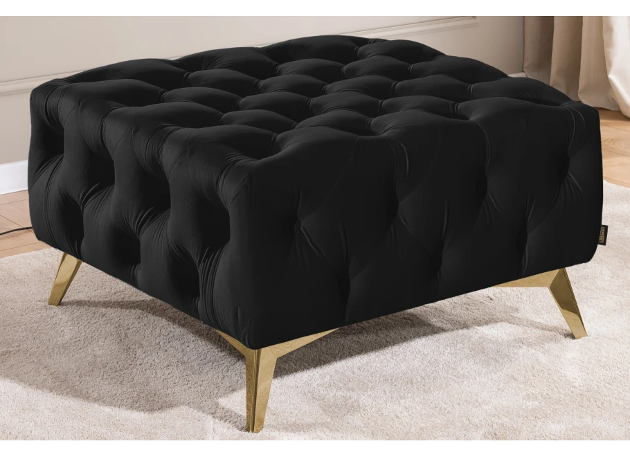 Puf pikowany Chesterfield 80x80 HASSO BIS