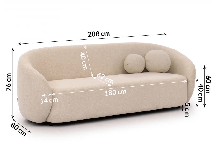 Sofa trzyosobowa nowoczesna Cloudi