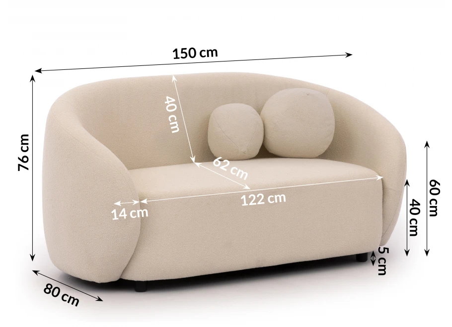 Sofa dwuosobowa nowoczesna Cloudi