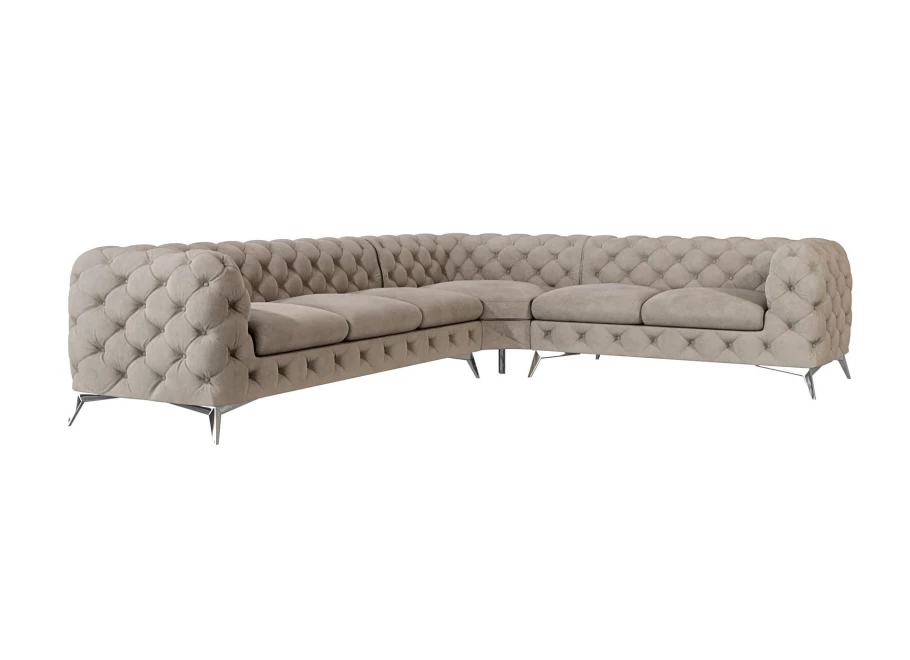 Narożnik sześcioosobowy luksusowy pikowany Chesterfield TEO 3+E+2