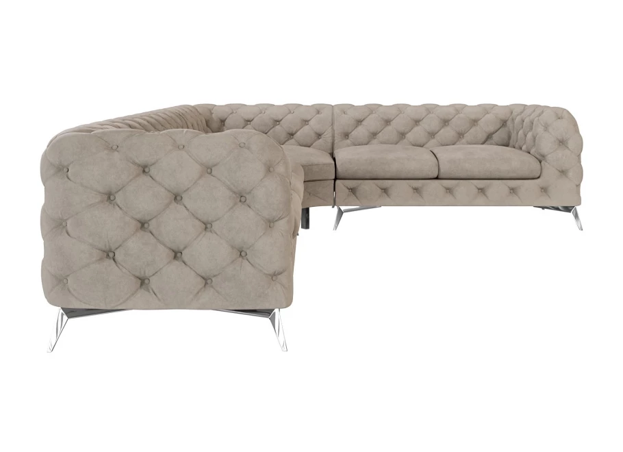 Narożnik sześcioosobowy luksusowy pikowany Chesterfield TEO 3+E+2