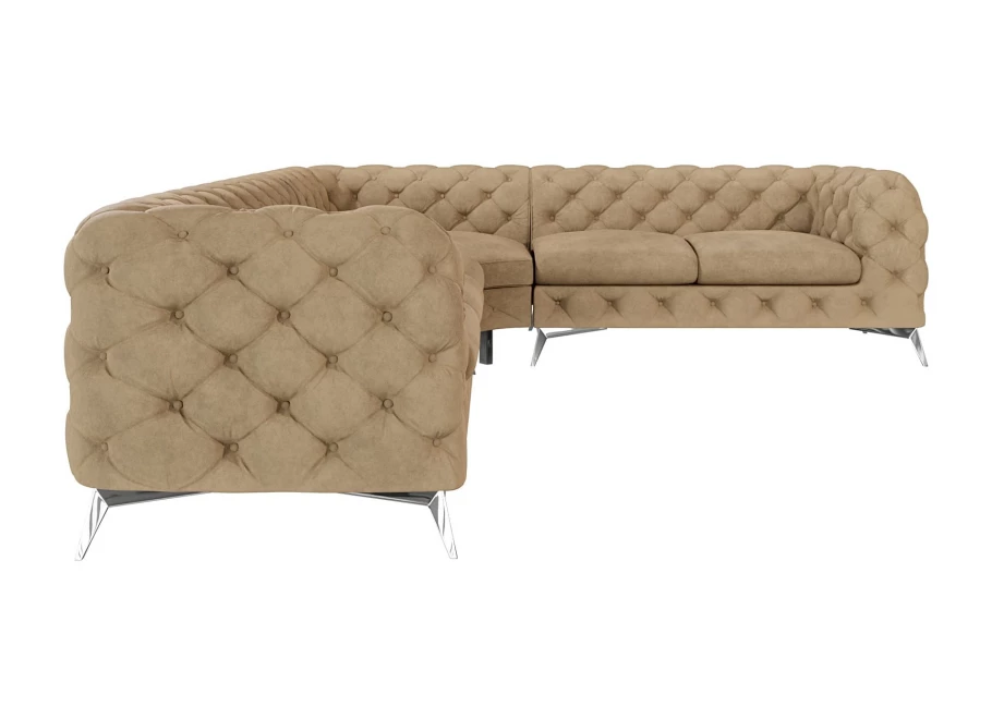 Narożnik sześcioosobowy luksusowy pikowany Chesterfield TEO 3+E+2