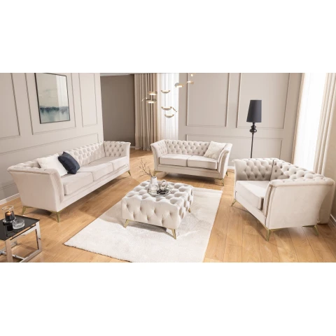 Zestaw mebli pikowanych Chesterfield 3+2+1 Hasso Bis