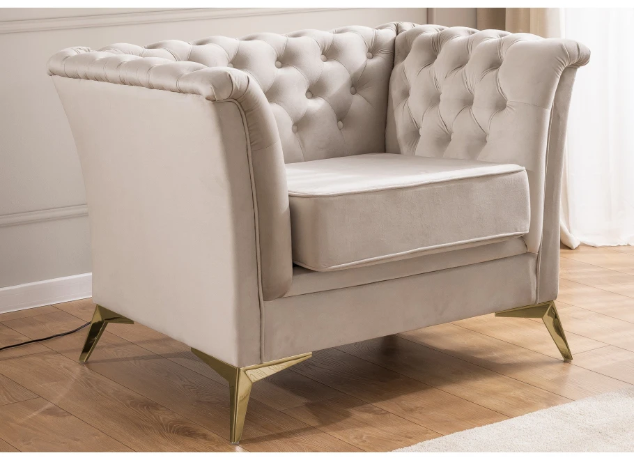 Zestaw mebli pikowanych Chesterfield 3+2+1 Hasso Bis