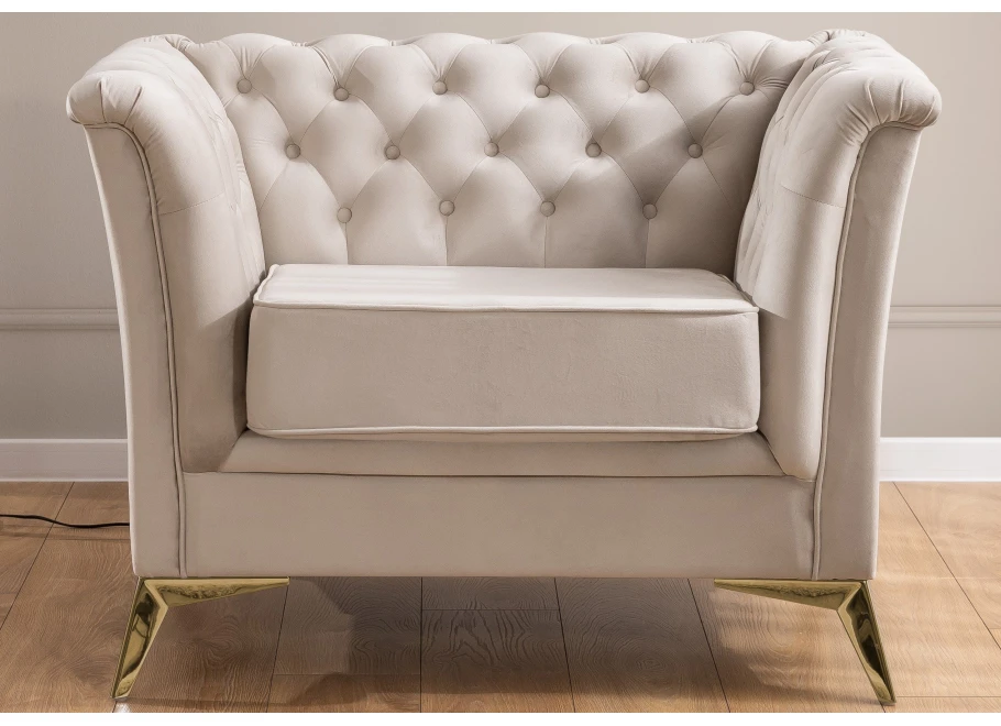 Zestaw mebli pikowanych Chesterfield 3+2+1 Hasso Bis